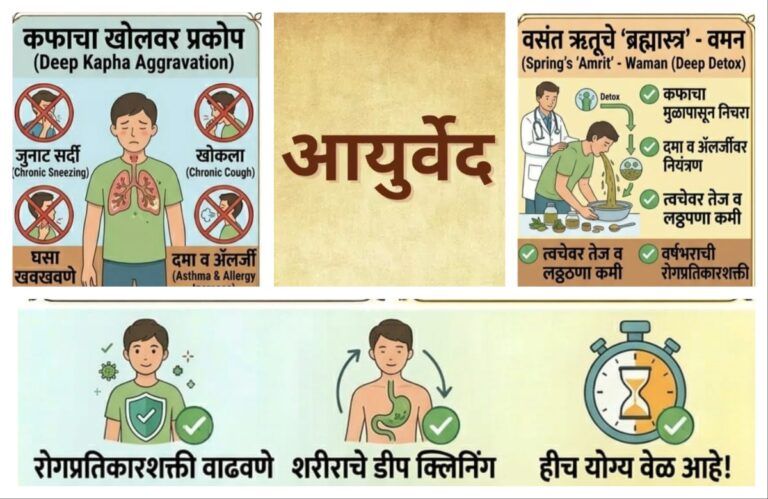 अवांतर, मराठी साहित्य, मराठी आर्टिकल, मी मराठी, अभिजात मराठी, मराठी कथा, मराठी लेख, आयुर्वेद ऋतुचर्या, आयुर्वेद ऋतूचर्या, वसंत ऋतूतील आहार, वसंत ऋतुतील डाएट, वसंत ऋतुतील सामान्य आजार, वसंतातील कफदोष, वसंतातील वमन, आयुर्वेदातील ब्रह्मास्त्र, वासंतिक वमन पंचकर्म