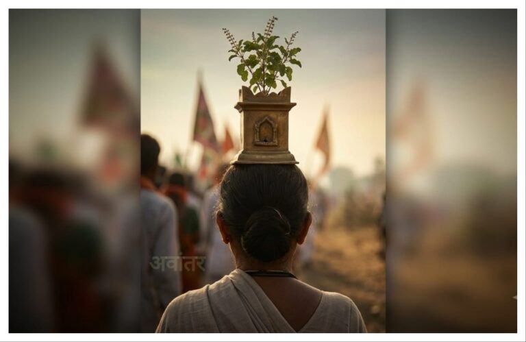 अवांतर, मी मराठी, अभिजात मराठी, आषाढी एकादशी, पंढरीची वारी, पंढरपूरची वारी, आषाढीची वारी, आषाढी एकादशीची वारी, वारकऱ्यांची भक्ती, विठ्ठल दर्शनाची आस, पंढरीच्या कळसाचे दर्शन, ज्ञानोबा तुकाराम गजर, नीता चंद्रकांत कुलकर्णी, वारीत तुळशी वृंदावन, सखूच्या डोक्यावरील तुळशी वृंदावन, वारीत तुळशी वृंदावन घेतलेल्या महिला,