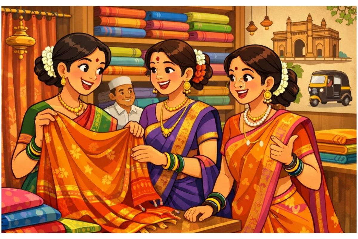 अवांतर, मराठीकथा, मराठीलेख, मराठीसाहित्य, मी मराठी, अभिजात मराठी, मराठी लेखन, साडी खरेदी, साडी शॉपिंग, महागडी साडी, मुग्धाची खरेदी, मुग्धाची मदत, बायको मैत्रिणी