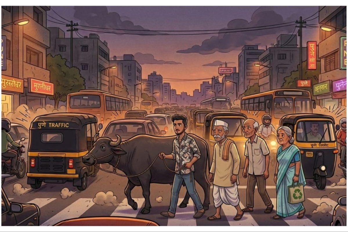 अवांतर, मराठीकथा, मराठीलेखक, मराठीवाचन, मराठी साहित्य, मी मराठी, अभिजात मराठी, इनोव्हेटिव्ह कल्पना, म्हशींचे रस्ता क्रॉसिंग, म्हशींच्या मदतीने रस्ता क्रॉसिंग, ज्येष्ठ नागरिकांसाठी म्हैस, रस्त्यावरील हेवी ट्रॅफिक, ट्रॅफिकमधून रस्ता ओलांडणे, ट्रॅफिंगमध्ये रोड क्रोसिंग,