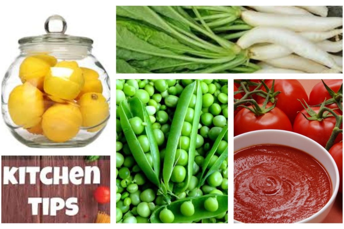 अवांतर, रेसिपी, Recipe, Kitchen Tips, किचन टीप्स, किचन टिप्स, लिंबं, टोमॅटोचा रस, मटार, खाद्यपदार्थांची साठवणूक, मुळा, मुळ्याचा वास, मुळ्याची ढेकर