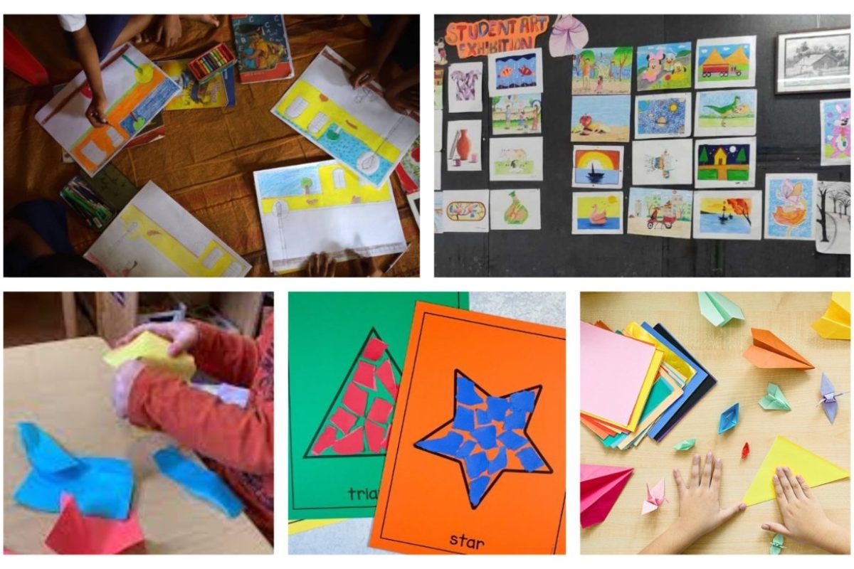 अवांतर, मराठीआर्टिकल, मराठीलेख, शाळाप्रवेश, बालगट अभ्यासक्रम, हस्तव्यवसाय, कागदकाम, चित्रकला, चित्र रंगवणे, ठसे काम,